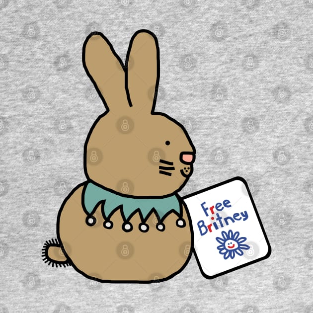 Cute Bunny Rabbit with Free Britney Sign by ellenhenryart